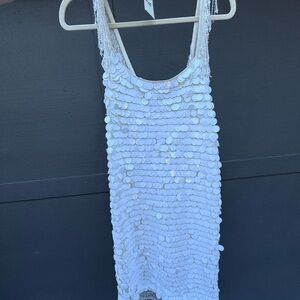 Alexis White Sequin Mini Dress